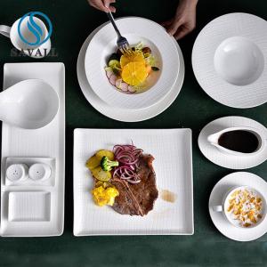 Round Minimalist Modern Porcelain Dinnerware Sets Solid Pure White