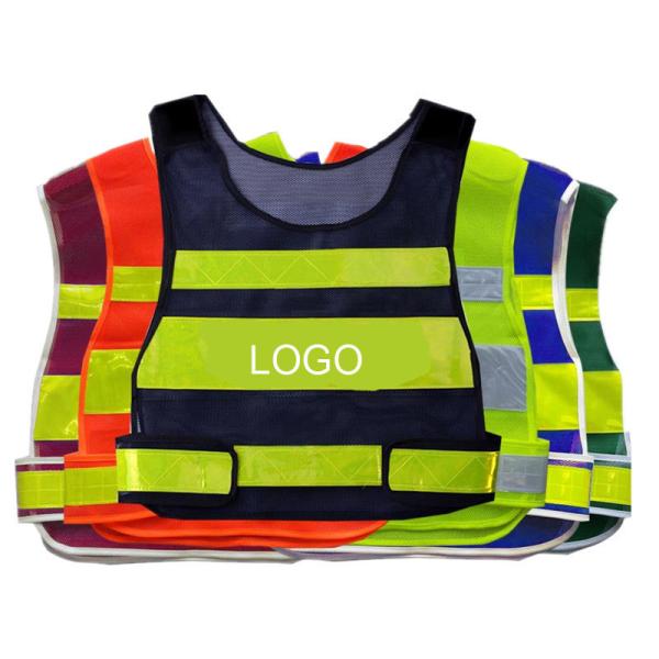 Quality Safety reflective vest security products free size mesh fabric logo customized for sale