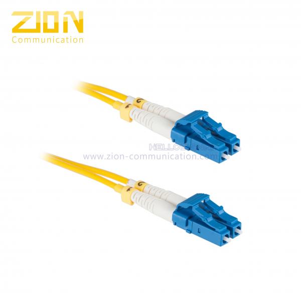 Quality LC to LC Singlemode 9 / 125 μm Duplex Fiber Optic Patch Cord in Riser PVC Jacket for sale