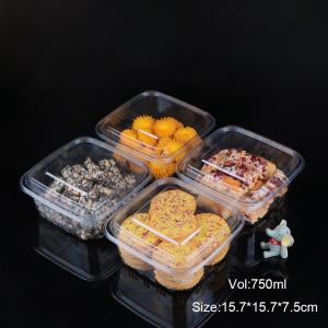 China Pastry Preserved Fruits Square Clear Plastic To Go Containers For Bakery Cookie Boxes on sale