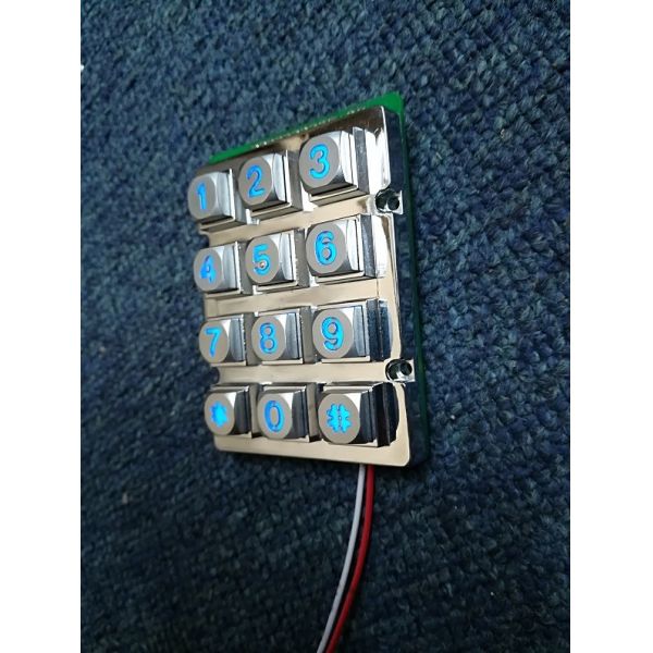 Chinese cheapest 3X4 matrix die cast keypad with back blue led lighting