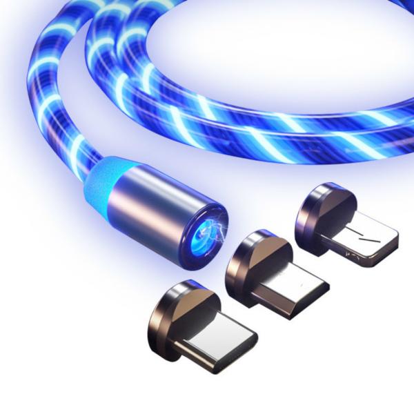 Quality 3A FPU Magnetic 360 Degree Rotatable Fast Charging Cable Luminous for sale