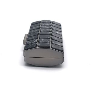 Flat Closure Black Rectangle Handbag Frames With Grey Acrylic