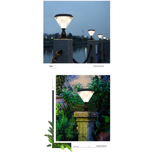 5V 4.5W Led Patio Post Lights Lantern Outdoor Modern Fence Post Caps 26x26x33cm