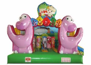 Inflatable Dinosaur Baby Bouncy Castle , Quadruple Stitching Toddler Jumping Castle