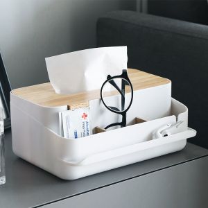 Refillable Reusable Plastic Tissue Box Cover Silk Screen Tissue Container