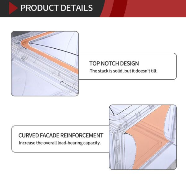 Transparent Durable Waterproof Shoe Storage Box OEM Moistureproof Weight 860g