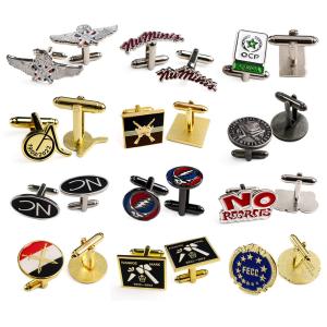 China Custom Enamel Cufflinks Brand Name Cufflinks Personalized For Groomsmen on sale