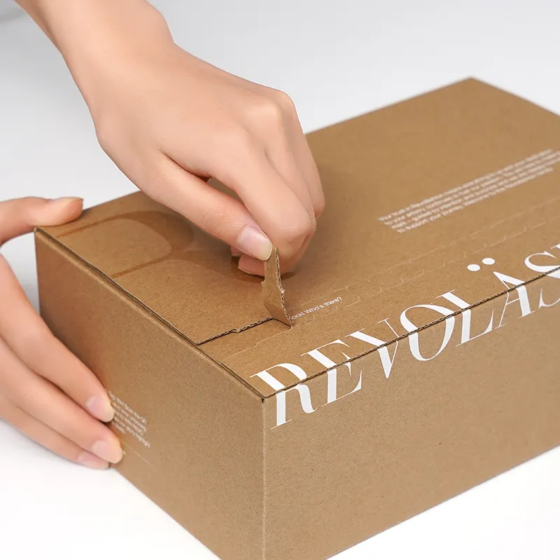 Custom Cardboard Envelope Mailer Carton Zipper Strip Adhesive Tear Strip