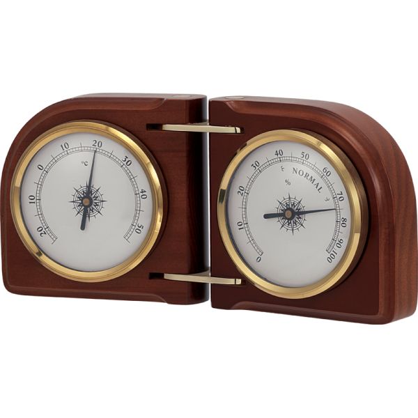 Wooden Frame Barometer Temp Humidity Monitor 262g Weight Hanging Style