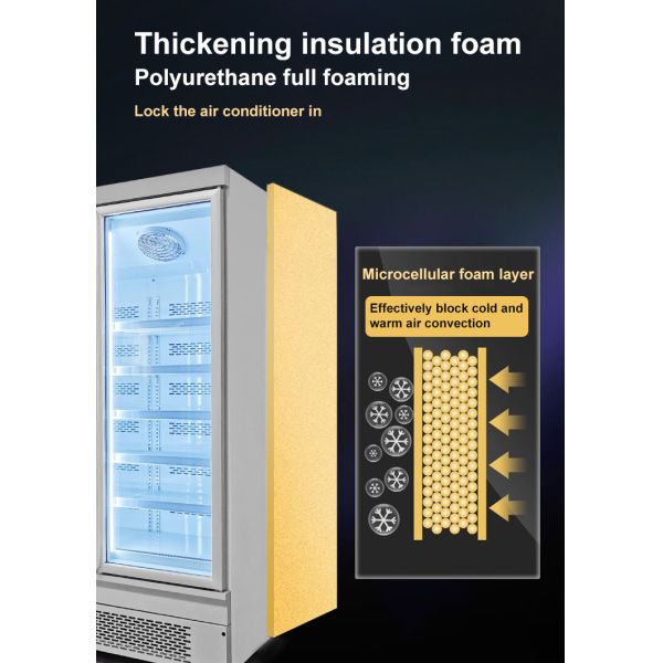 Vertical Frozen Food Display Freezer Commercial Refrigeration Equipment