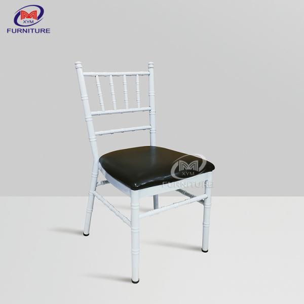 Quality Metal Frame Mini Kid Chiavari Dining Chairs With Fixed Black Cushion for sale