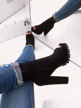 Quality Customized ODM Platform High Heel Boots Fish Mouth Half High Boots for sale