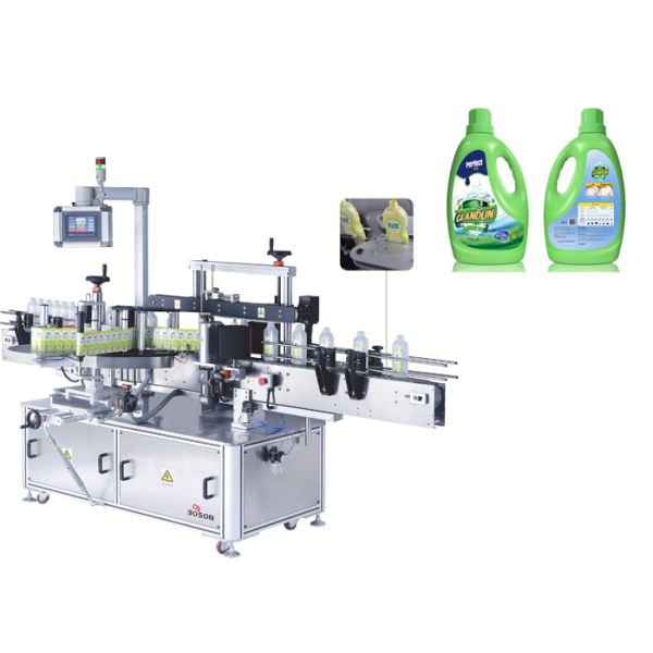 Machine Oil Bottle Label Applicator Detergent Front And Back Labeling Machine
