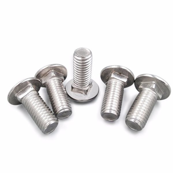 8mm Round Head Square Neck Carriage Bolt Shallow Dome Plain Unthreaded Shank