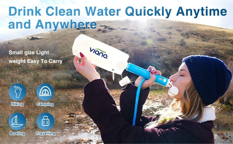 Portable UV Sterilization Water Purifier with 99.99% Sterilization Rate and 6-Stage Filtration for 1 L/min Flow Rate