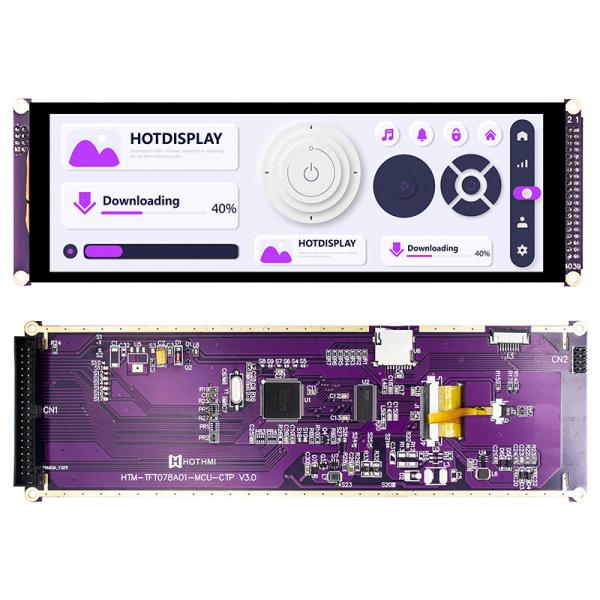 Quality 7.84 Inch Bar Style Capacitive Touch IPS TFT LCD Display 1280x400 MCU For Car Monitor for sale