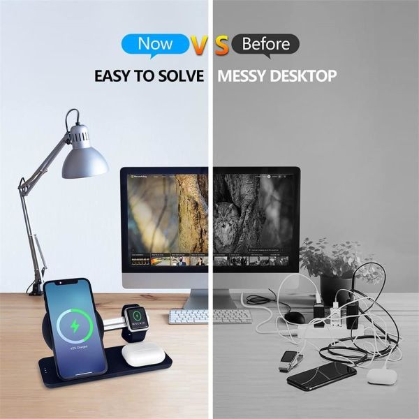 5W 3 In 1 Magsafe Wireless Charger Station 5V 1A For IPhone 12 AirPods