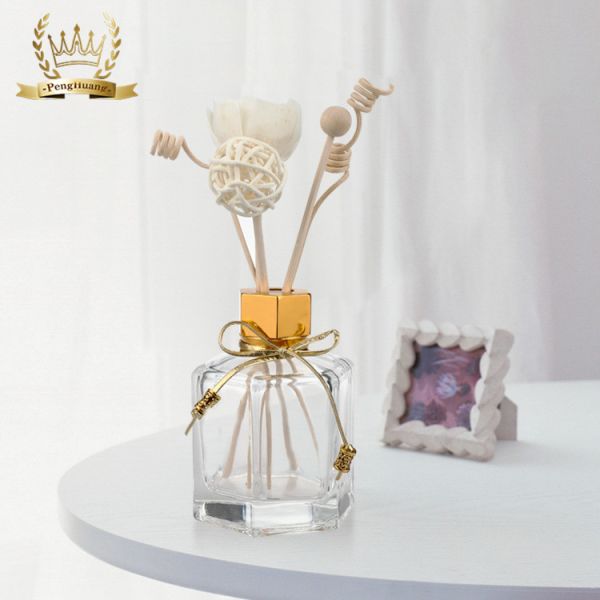 Screw Cap 125ml Diffuser Glass Bottle Empty Clear Hexagon Shape