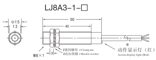 Inductive Proximity sensor LJ8A3-1-Z-BX DC Type NPN 3-wire M8