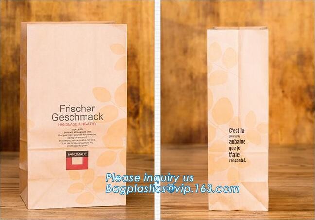 Custom Printing Recycled Brown Kraft Paper Bags,Custom Printed Factory Glassine Paper Bread Small Brown Bag, bagease