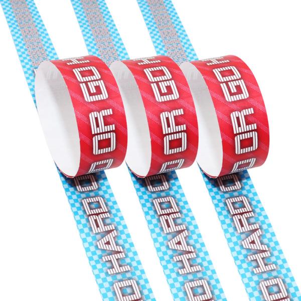 Quality Snap Closure Custom Printed Tyvek Wristbands for sale