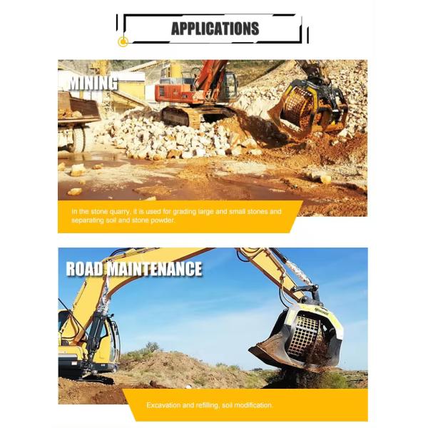 Rotary Screening Bucket Excavator Attachments Hydraulic Drum Screening Hopper Rotating Screening Bucket