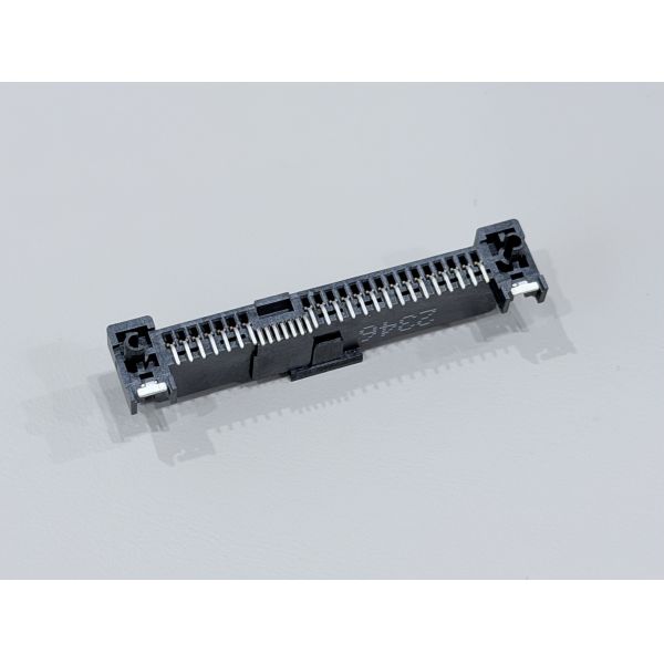 SAS 29P Female Connector with fish fork, SMT, Gold-Plated 30U", PCB Mount, High-Speed Signal and Power Transmission, RoHS &HF Compliant