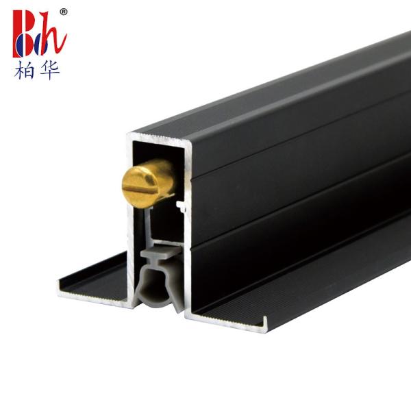 Black Acoustic Automatic Door Bottom Seals Aluminium Material With Side Edge