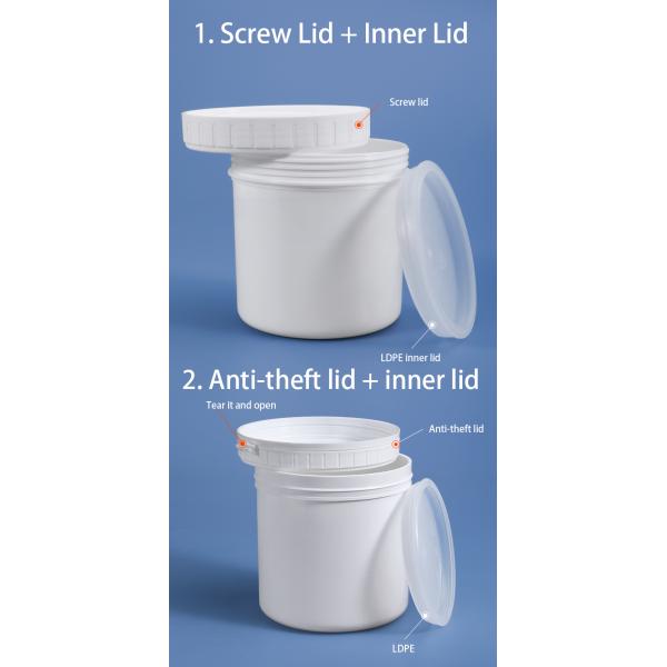 1L Round Plastic Screw Jar for Laundry Detergent Powder Package 100% Virgin Material