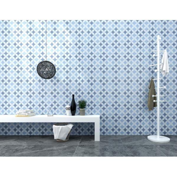 Blue Gray Ceramic Rustic Tile 20x20cm Clay Indoor Wall