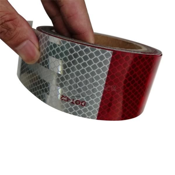 Quality Red White DOT C2 Metalized Prismatic Reflective Tape For Vehicles for sale