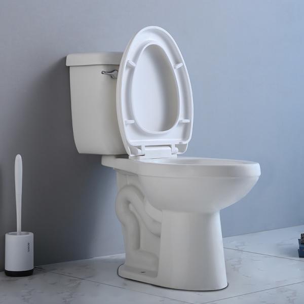 Quality Single Flush Two Piece Elongated Toilet Right Height 12" Rough In S-Trap for sale