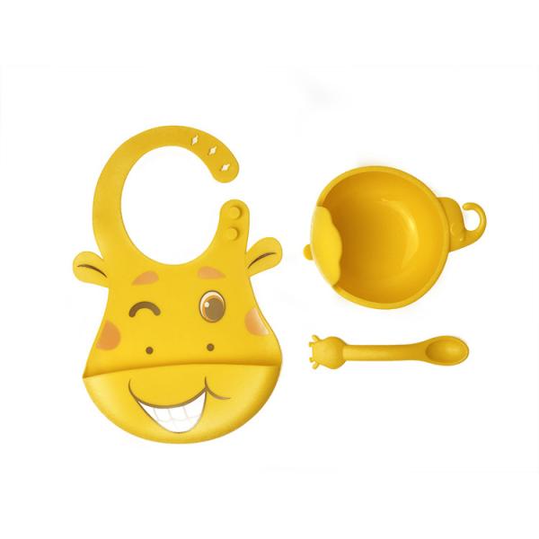 Quality Baby Feeding Set Silicone Bibs And Bowls Giraffe Shape BPA Free Customized for sale