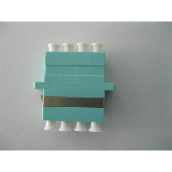 Blue color LC OM3 Quad Fiber Optic Adapter 4 Cores With Low Insertin Loss