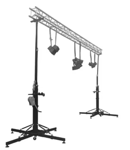 Portable Light Duty Line Array Speaker Crank Stand With Lift Tower Truss Adapter