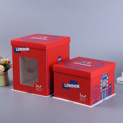 4 Inch Mousse Cake Kraft Paper Food Takeaway Boxes Thickened Open Window