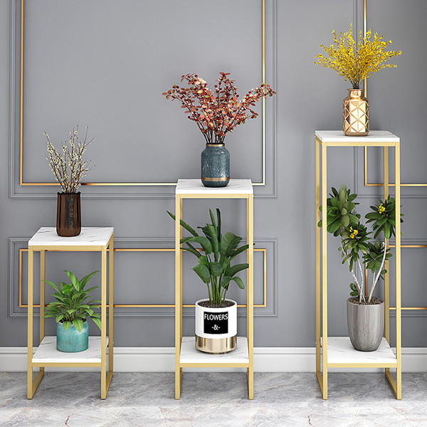 Ulti Layer 800mm Height 40mm Width Flower Display Rack Golden Iron uUed Grocery Store Shelving For Sale