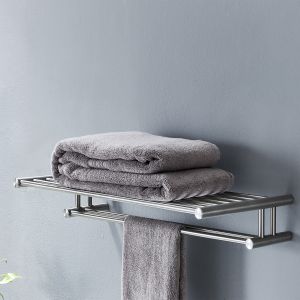 Buy cheap Stainless Steel 304 Towel Shelf Holder Wall Mount OEM Hotel Bathroom Towel Rack product