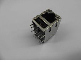 Quality Metal Shielded 100MB RJ45 Integrated Magnetics Connector Module With POE Single Port Tap Up for sale