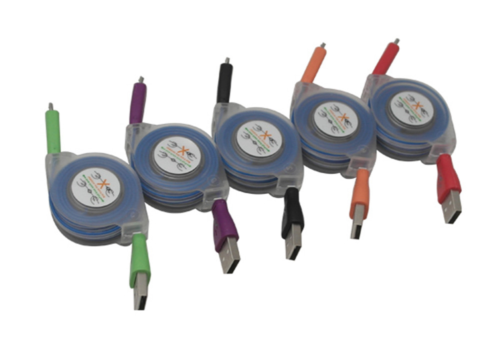 5 Color PVC 1M USB Extension Cable Micro Braided Mini LED Charger TPE Led Light For Smartphone