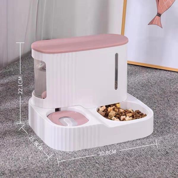 Automatic Water Feeding Cat Double Bowl Prevent Upsetting