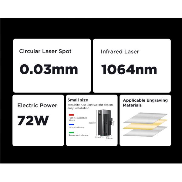 ACMER 00.3mm Circular Laser Spot 1064nm,2W IR Dual Laser Module Kit For Engraving Metal/Gold/Silver/Platinum/Copper