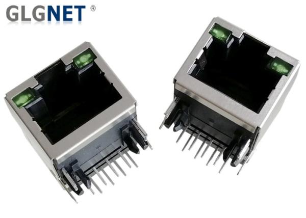 Ethernet Router RJ45 Connector With Magnetics 10 / 100 Through Hole Mounting
