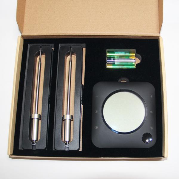 6 Probe Port BBQ Meat Thermometer / Black Bluetooth Remote Cooking Thermometer