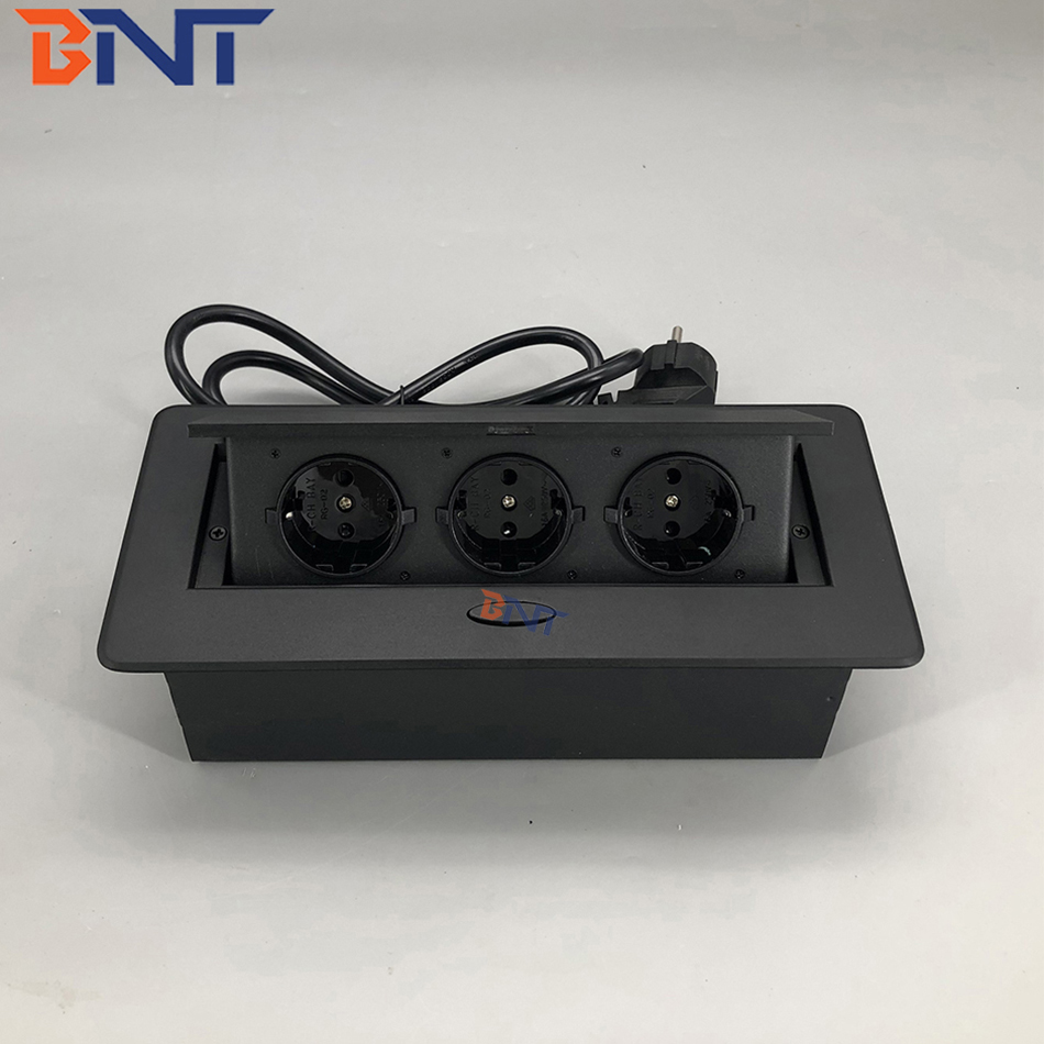 Multimedia EU plug electrical desktop power popup socket for conference table