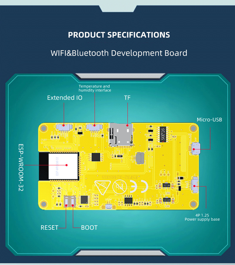 ESP32 3.2 inch tft LCD module resolution 240x320 capacitive touch