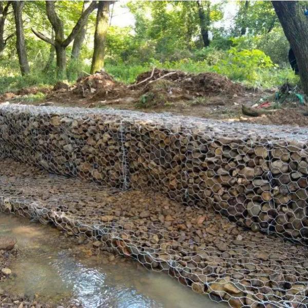 Gabion Box for Hot-Dipped Galvanized PVC Coated Retaining Wall in River Construction