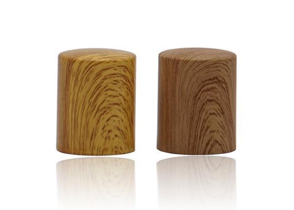 Quality Wood Grain Printing Aluminum Perfume Bottle Caps In Common Size For Perfume Pumps for sale