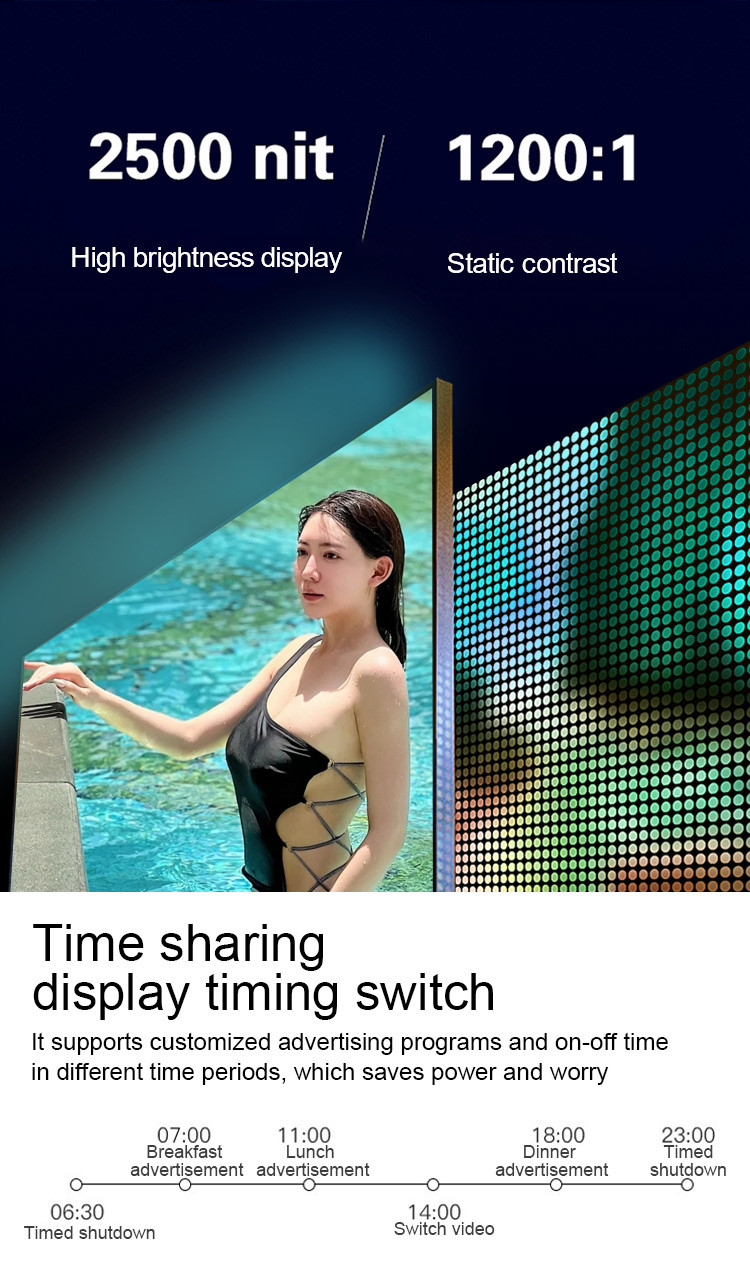 Hanging Window LCD Display Advertising Screen Digital Shop Window Displays